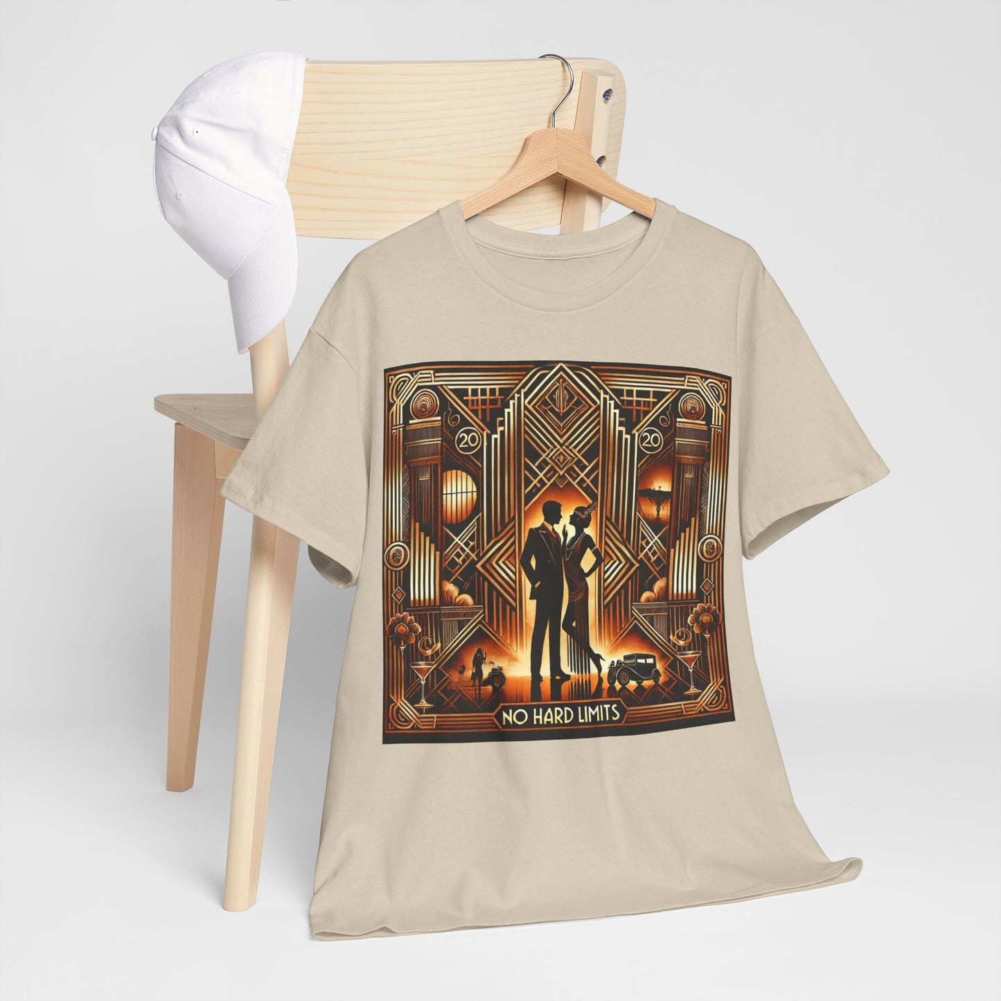 No Hard Limits Unisex Heavy Cotton Tee - Vintage Art Design