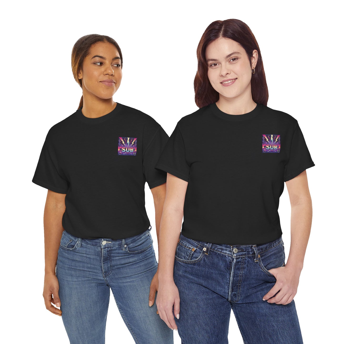 Unisex Heavy Cotton Tee - Vibrant 'SUB' Graphic Design