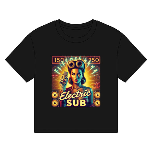 Retro Electric Sub Boxy T-Shirt, Vintage Graphic Tee, Women's Casual Wear, Festival Fashion, Unique Gift Idea