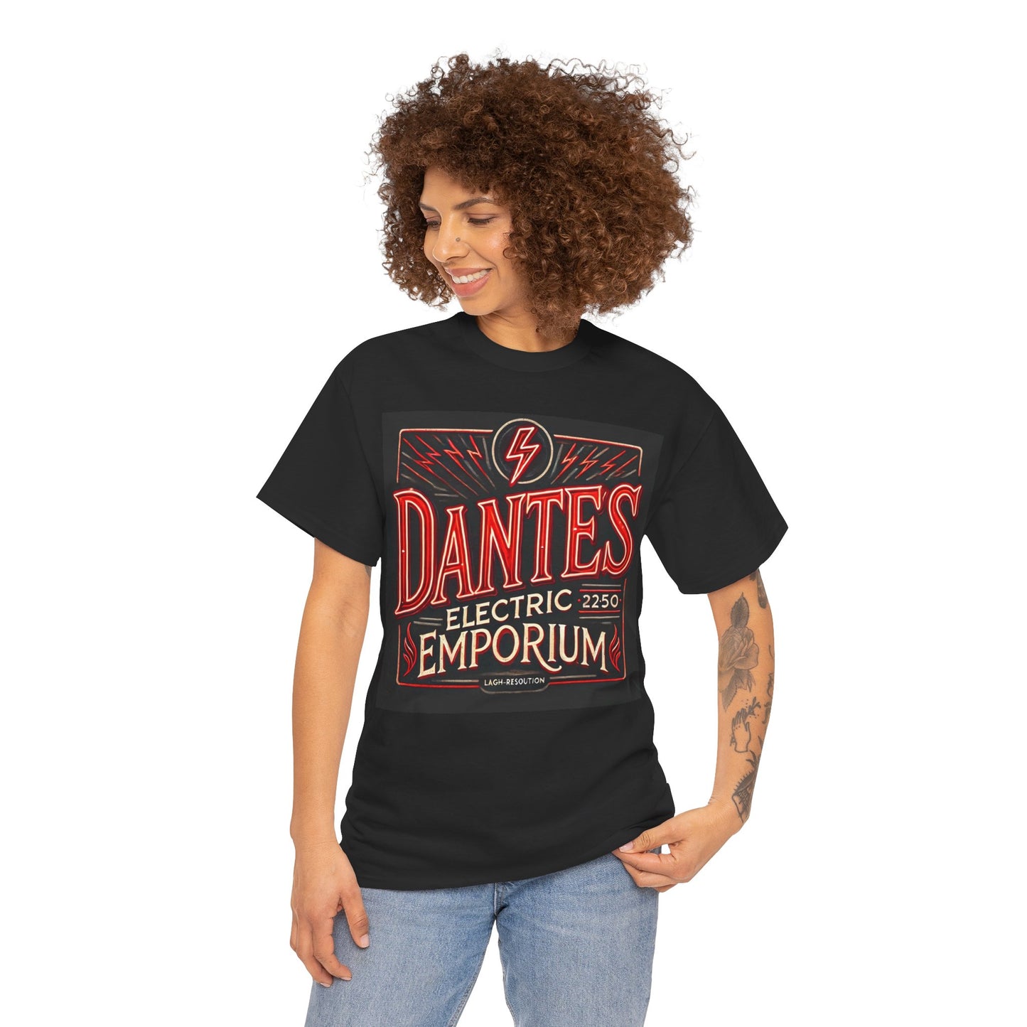 Vintage Dantes Electric Emporium Unisex Heavy Cotton Tee - Retro Graphic T-Shirt