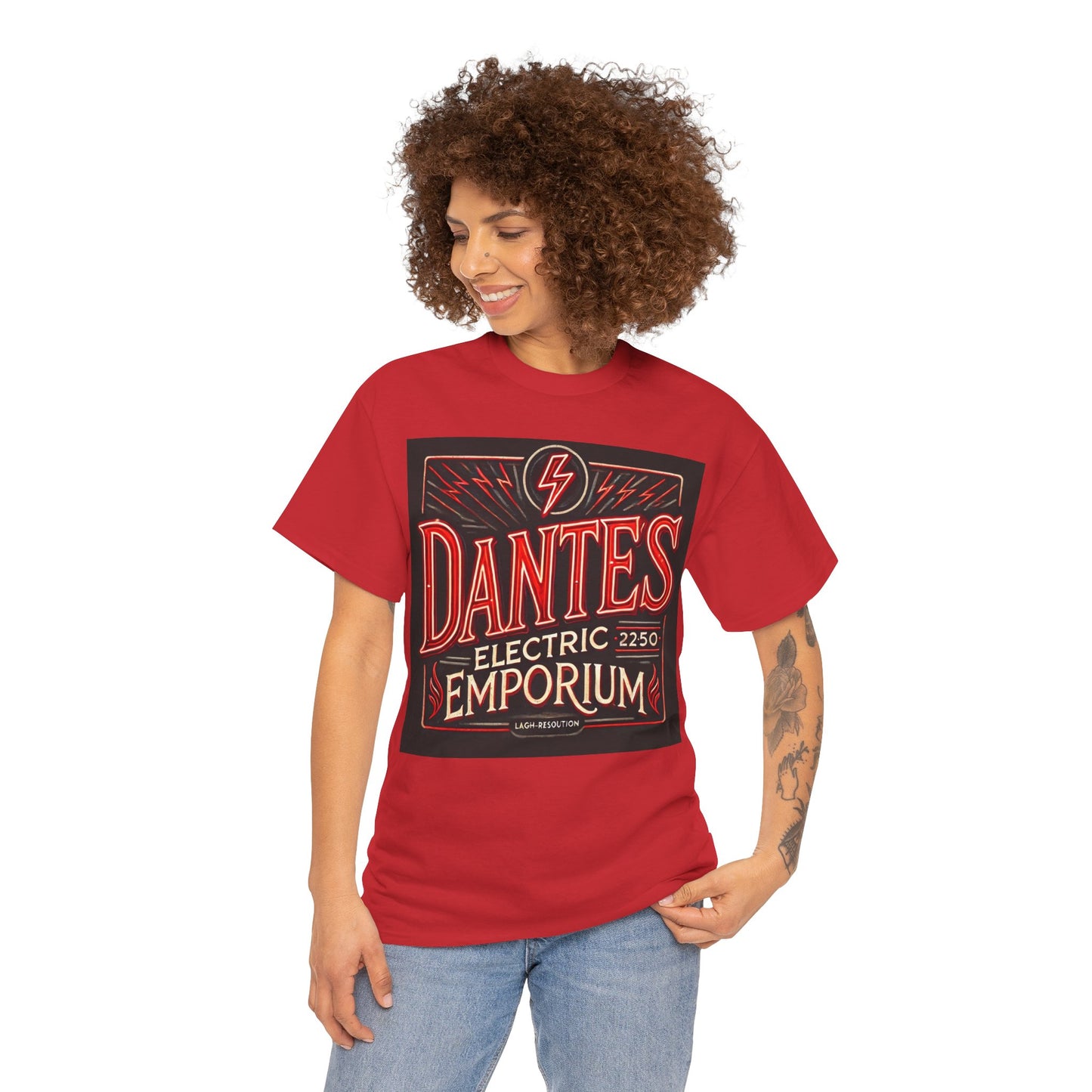 Vintage Dantes Electric Emporium Unisex Heavy Cotton Tee - Retro Graphic T-Shirt