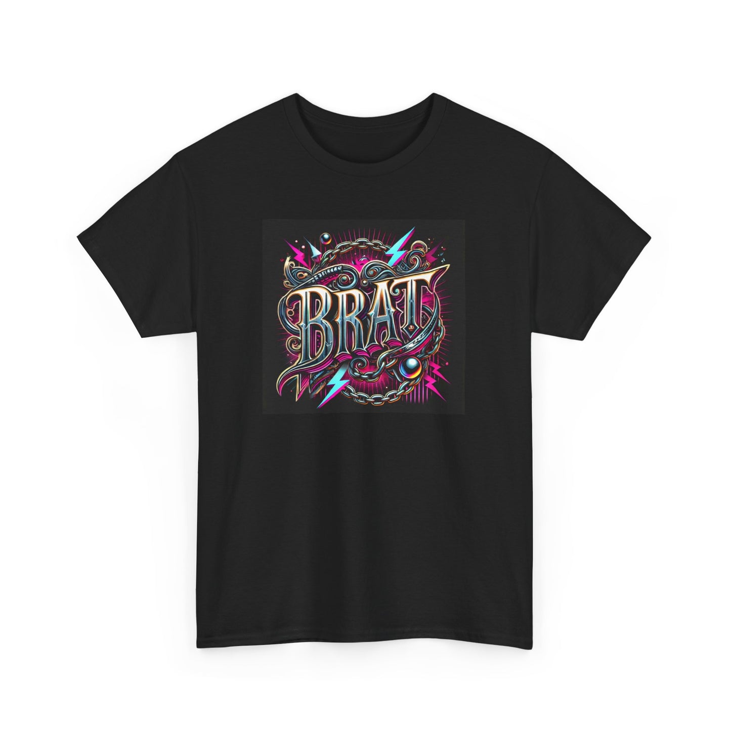 Bold 'BRAT' Graphic Unisex Heavy Cotton Tee - Casual Trendy Wear