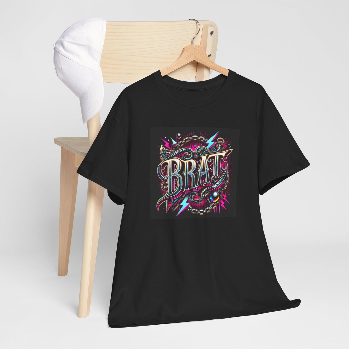 Bold 'BRAT' Graphic Unisex Heavy Cotton Tee - Casual Trendy Wear