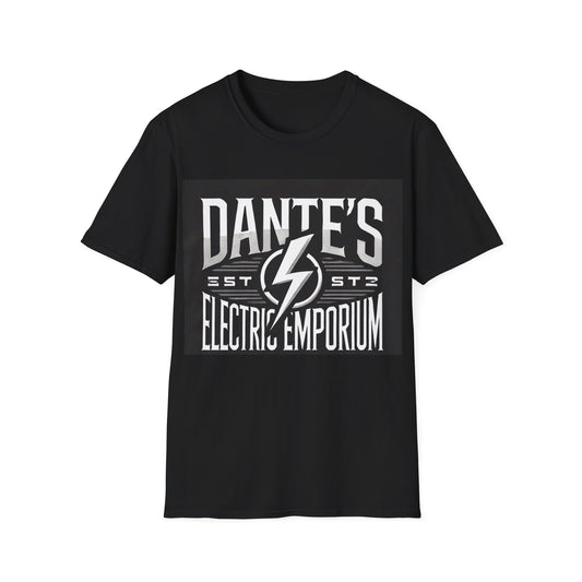 Vintage Style Electric Emporium T-Shirt, Unisex Graphic Tee, Perfect Gift for Music Lovers, Casual Wear, Electrician Apparel, Rock Concert