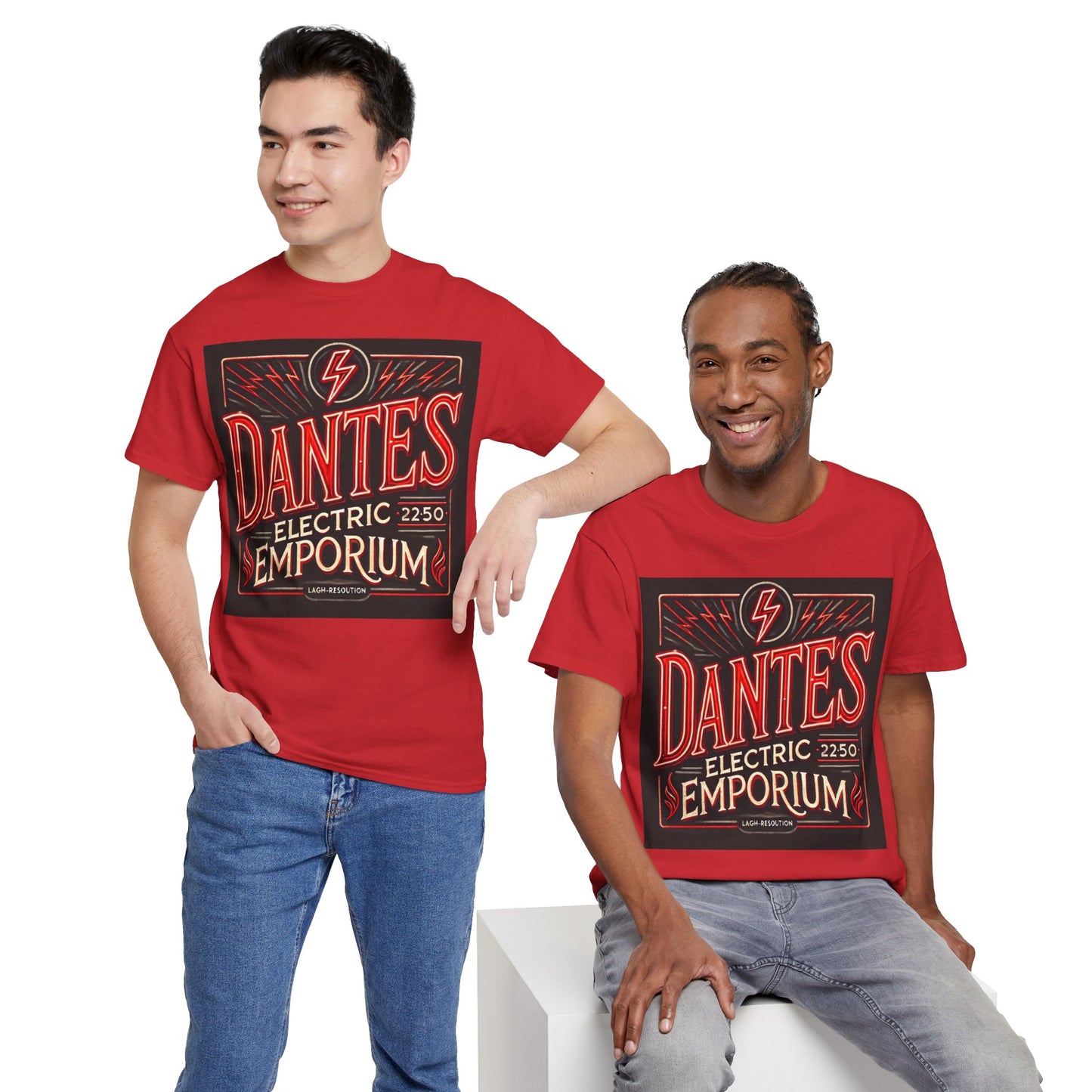 Vintage Dantes Electric Emporium Unisex Heavy Cotton Tee - Retro Graphic T-Shirt