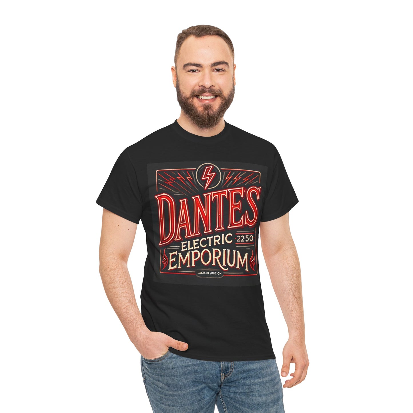 Vintage Dantes Electric Emporium Unisex Heavy Cotton Tee - Retro Graphic T-Shirt