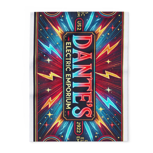 Vibrant Electric Emporium Fleece Blanket - Cozy Gift for Music Lovers, Festival Decor, Home Accessory, Movie Night Must-Have, Unique Throw