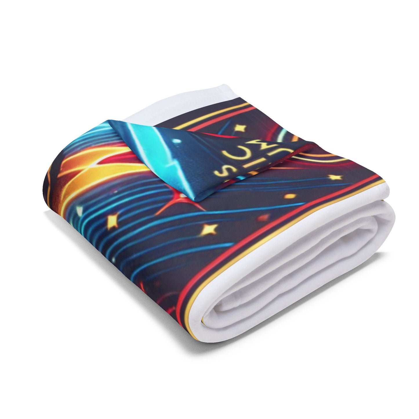 Vibrant Electric Emporium Fleece Blanket - Cozy Gift for Music Lovers, Festival Decor, Home Accessory, Movie Night Must-Have, Unique Throw