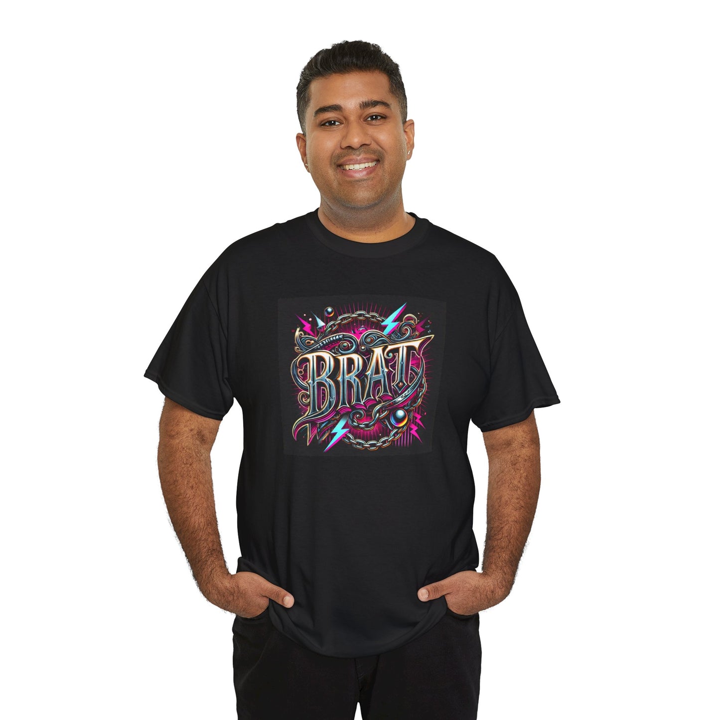 Bold 'BRAT' Graphic Unisex Heavy Cotton Tee - Casual Trendy Wear