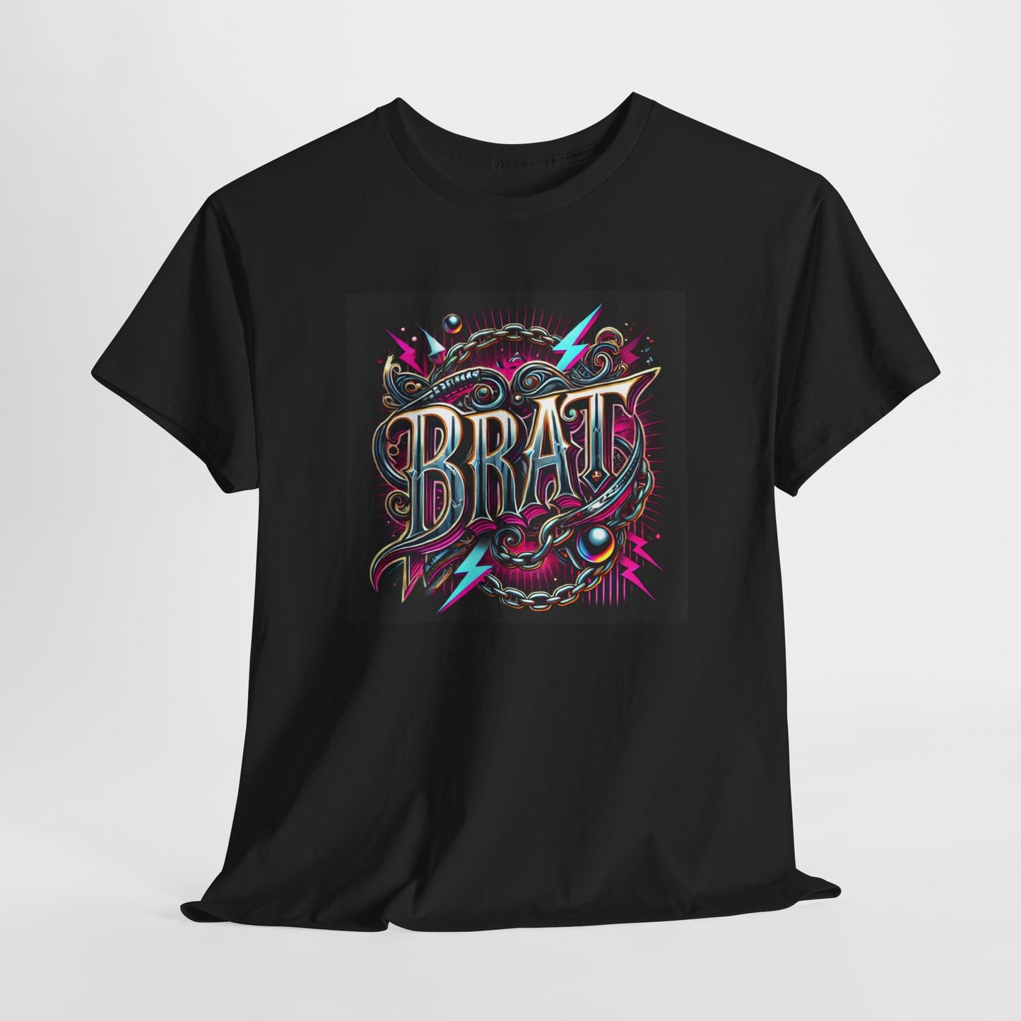 Bold 'BRAT' Graphic Unisex Heavy Cotton Tee - Casual Trendy Wear