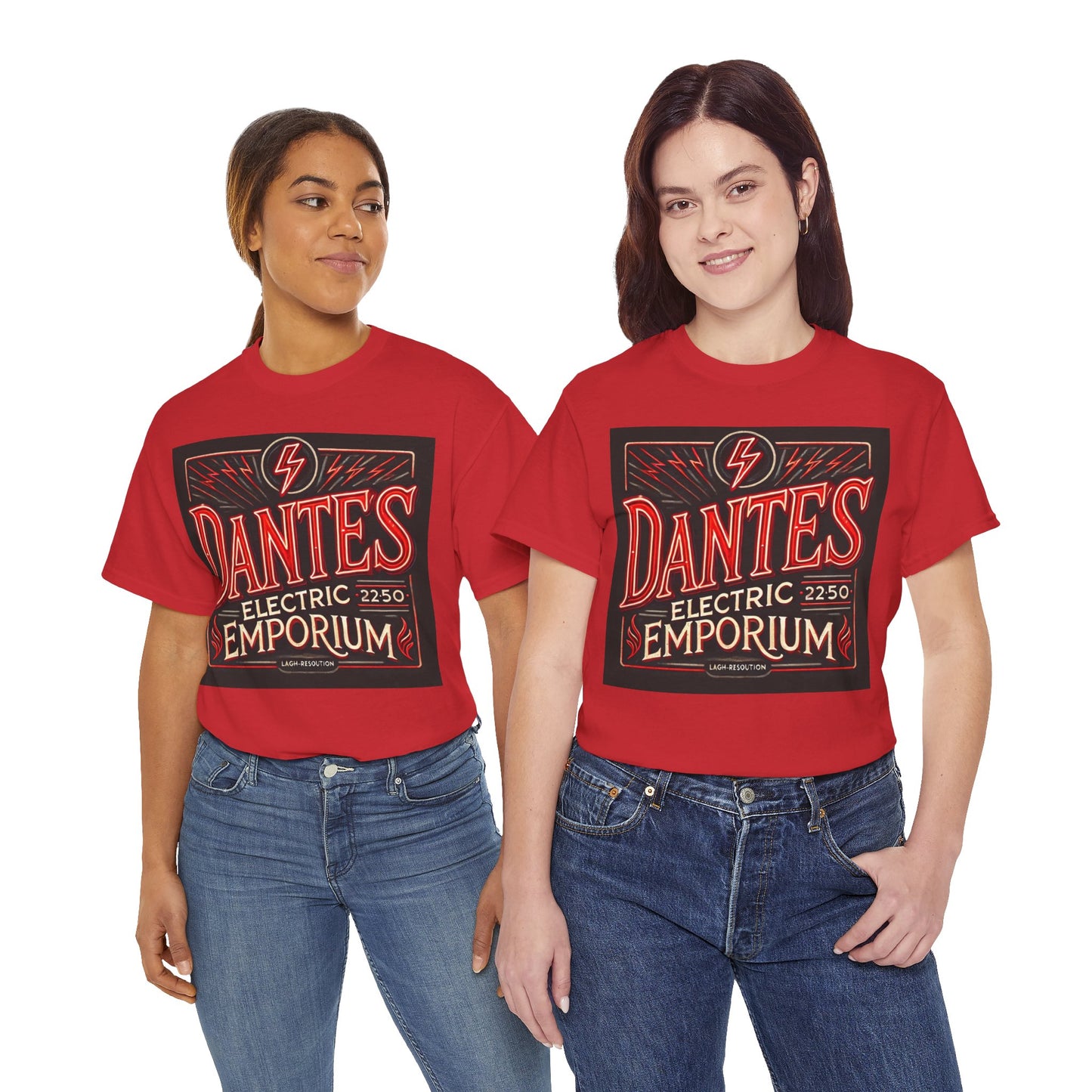 Vintage Dantes Electric Emporium Unisex Heavy Cotton Tee - Retro Graphic T-Shirt